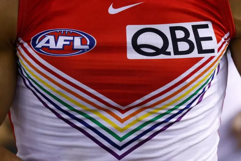 AFL players take to pitch for 2024 pride round