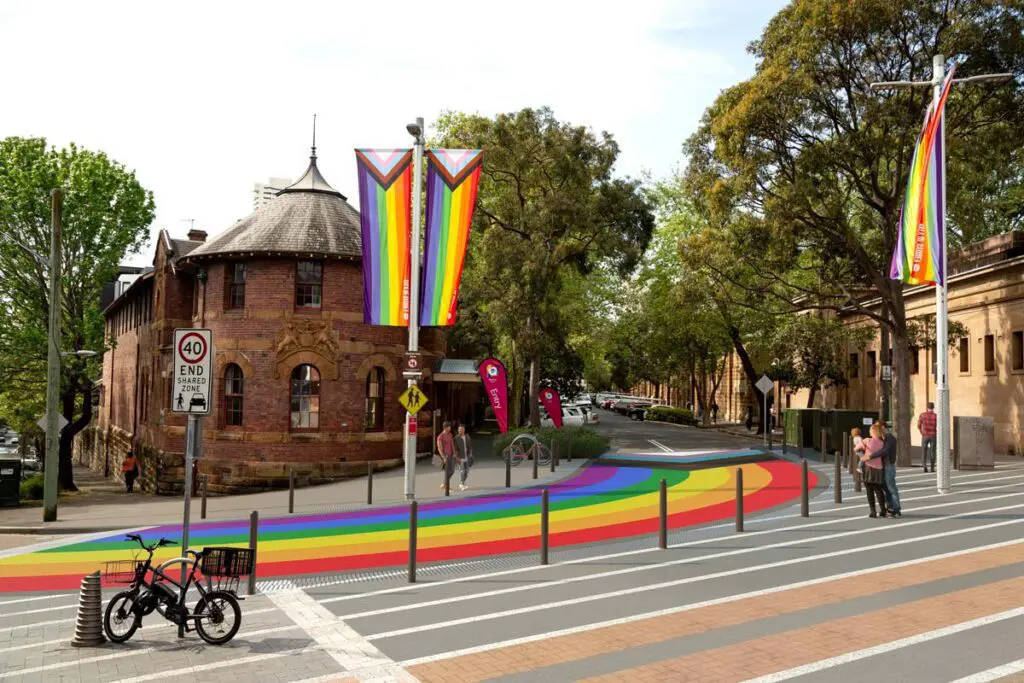 Qtopia Sydney: rainbow crossing to brighten museum's entrance