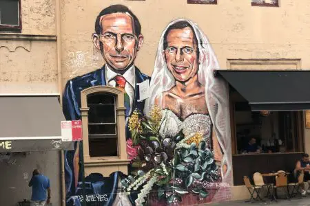 Tony Abbott marriage equality mural wiped from Redfern wall